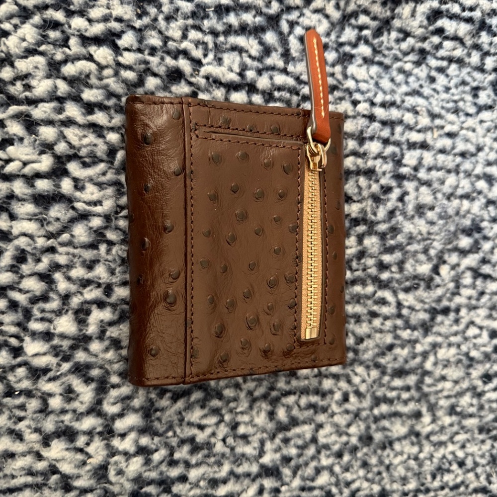 Dooney & Bourke Ostrich Collection, Brown Wallet - Picture 2 of 5